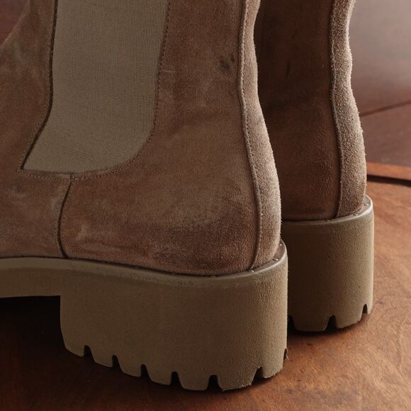 Freda Salvador Boots Womens Size 6.5 Beige Brooke Suede Chelsea Lug Sole Ankle - Picture 7 of 16